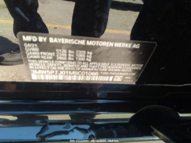 Photo 8 VIN: 3MW5P7J01M8C01066 - BMW 3 SERIES 