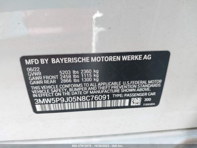 Photo 8 VIN: 3MW5P9J05N8C76091 - BMW 3 SERIES 