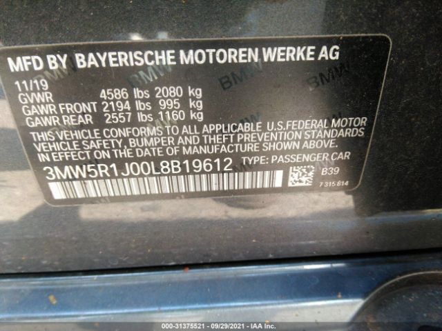 Photo 8 VIN: 3MW5R1J00L8B19612 - BMW 3 