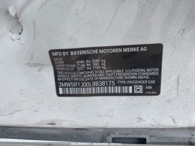 Photo 8 VIN: 3MW5R1J00L8B38175 - BMW 330I 