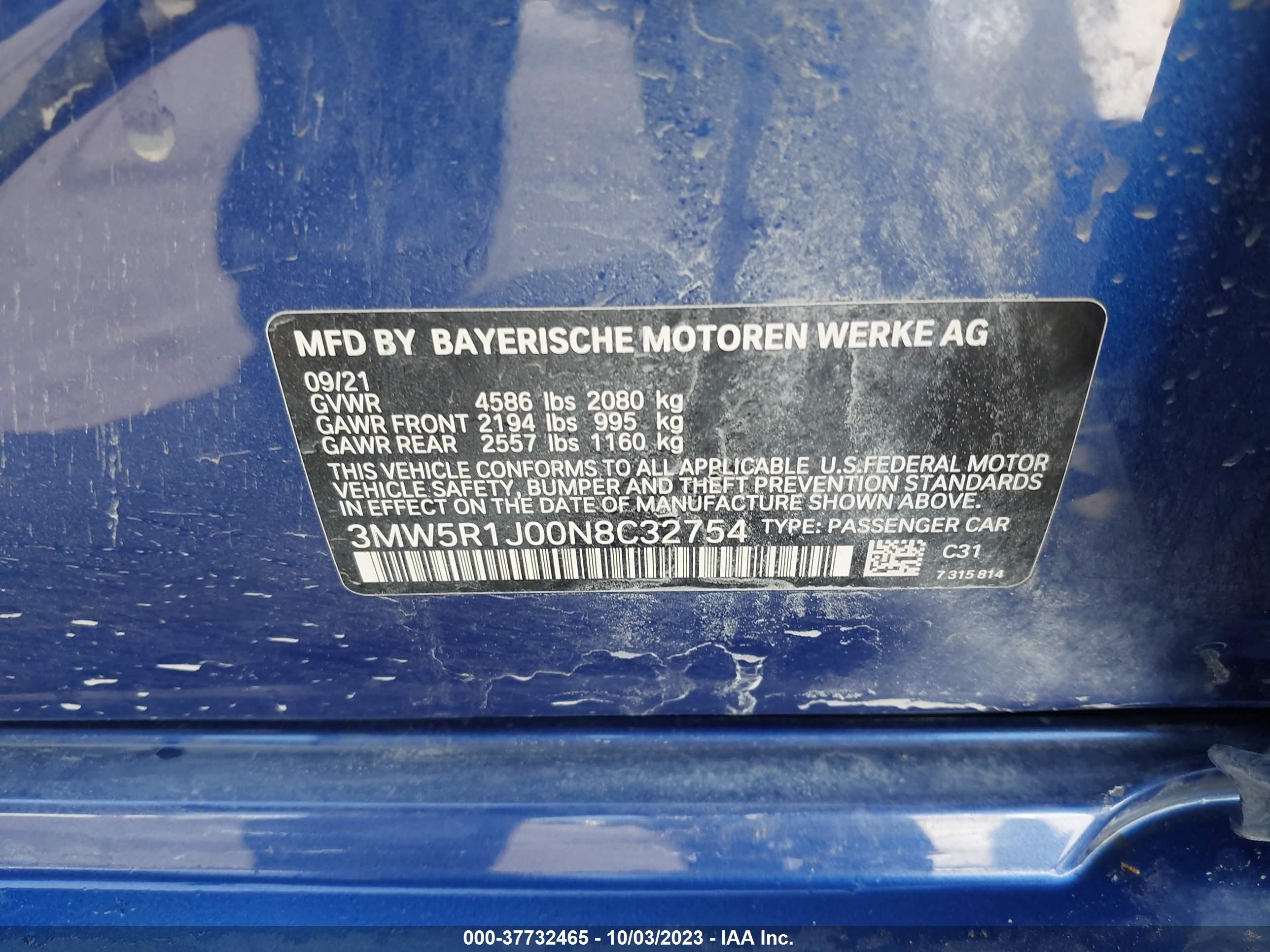 Photo 8 VIN: 3MW5R1J00N8C32754 - BMW 3ER 