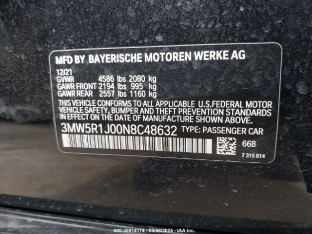 Photo 8 VIN: 3MW5R1J00N8C48632 - BMW 330I 