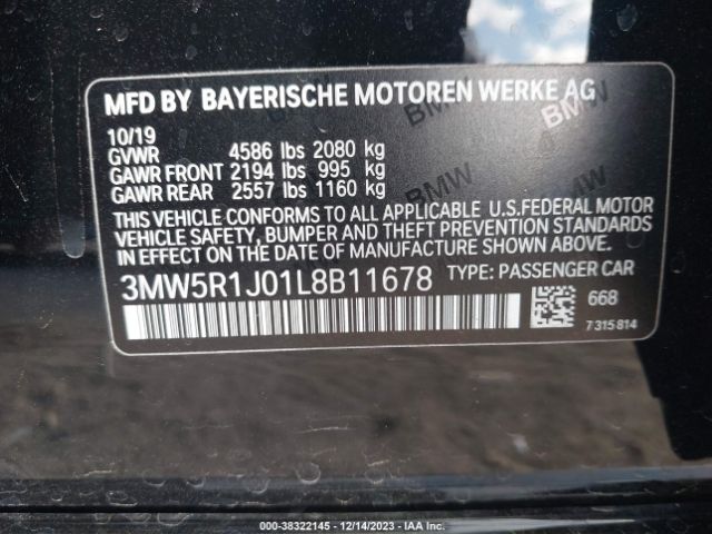 Photo 8 VIN: 3MW5R1J01L8B11678 - BMW 330I 