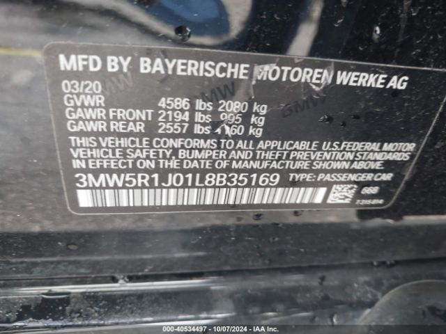 Photo 8 VIN: 3MW5R1J01L8B35169 - BMW 330I 