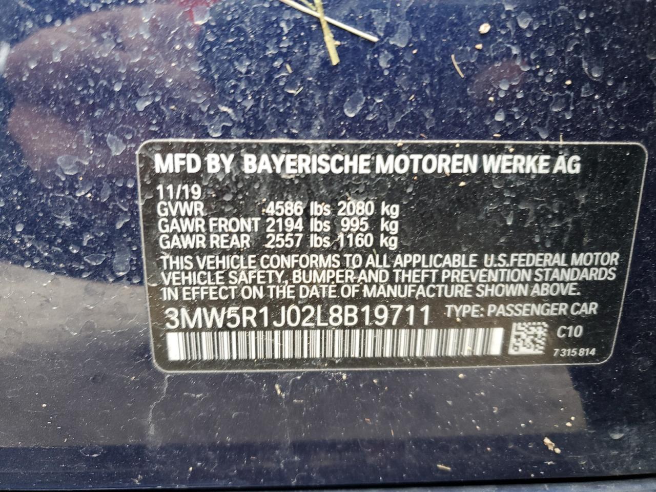 Photo 12 VIN: 3MW5R1J02L8B19711 - BMW 3 SERIES 