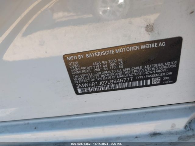 Photo 8 VIN: 3MW5R1J02L8B46777 - BMW 330I 