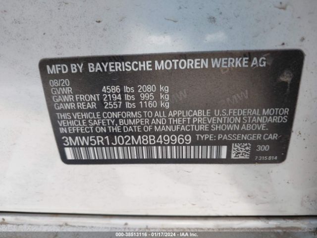 Photo 8 VIN: 3MW5R1J02M8B49969 - BMW 330I 