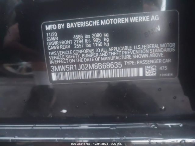 Photo 8 VIN: 3MW5R1J02M8B68635 - BMW 330I 