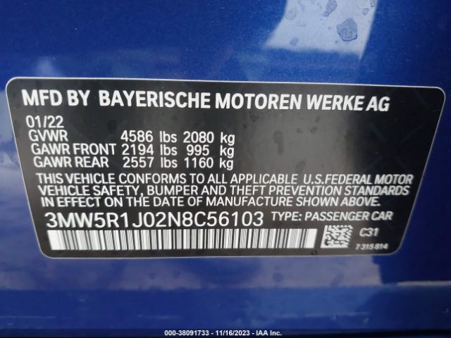 Photo 8 VIN: 3MW5R1J02N8C56103 - BMW 330I 