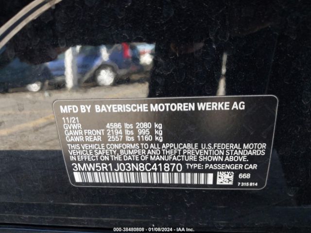 Photo 8 VIN: 3MW5R1J03N8C41870 - BMW 330I 