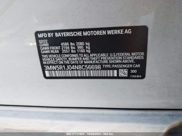 Photo 8 VIN: 3MW5R1J04N8C56698 - BMW 330I 