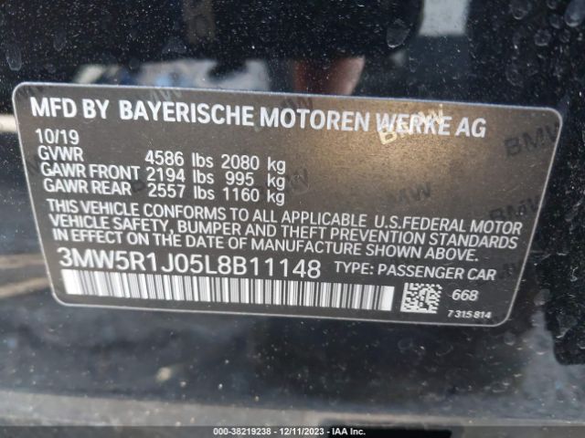 Photo 8 VIN: 3MW5R1J05L8B11148 - BMW 3 SERIES 