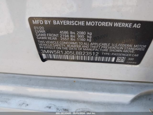 Photo 8 VIN: 3MW5R1J05L8B23512 - BMW 330I 