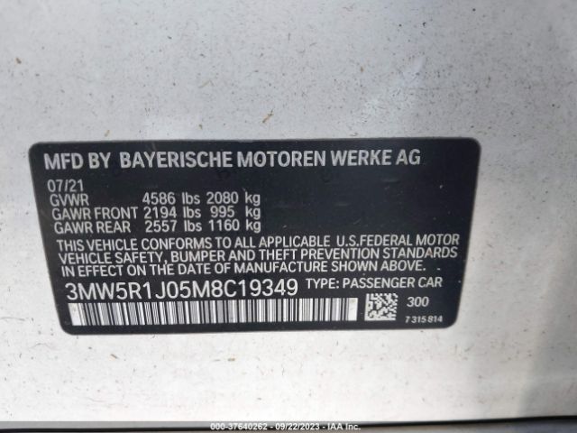 Photo 8 VIN: 3MW5R1J05M8C19349 - BMW 330I 