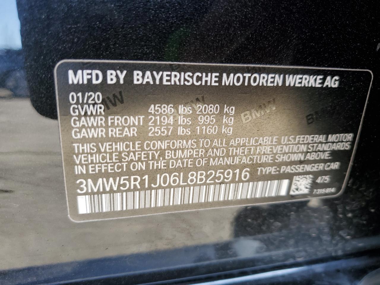 Photo 11 VIN: 3MW5R1J06L8B25916 - BMW 3ER 