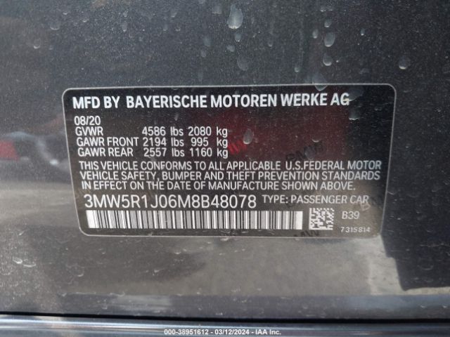 Photo 8 VIN: 3MW5R1J06M8B48078 - BMW 330I 