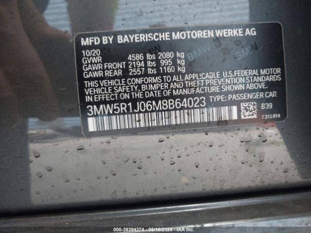 Photo 8 VIN: 3MW5R1J06M8B64023 - BMW 330I 