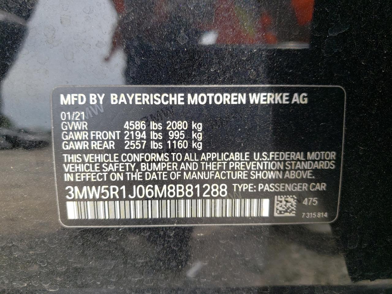 Photo 11 VIN: 3MW5R1J06M8B81288 - BMW 3ER 