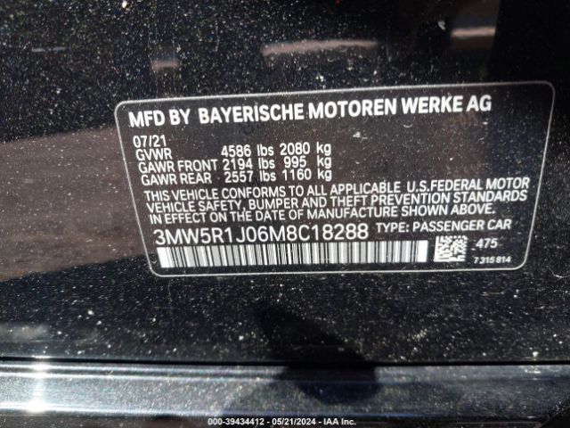 Photo 8 VIN: 3MW5R1J06M8C18288 - BMW 330I 