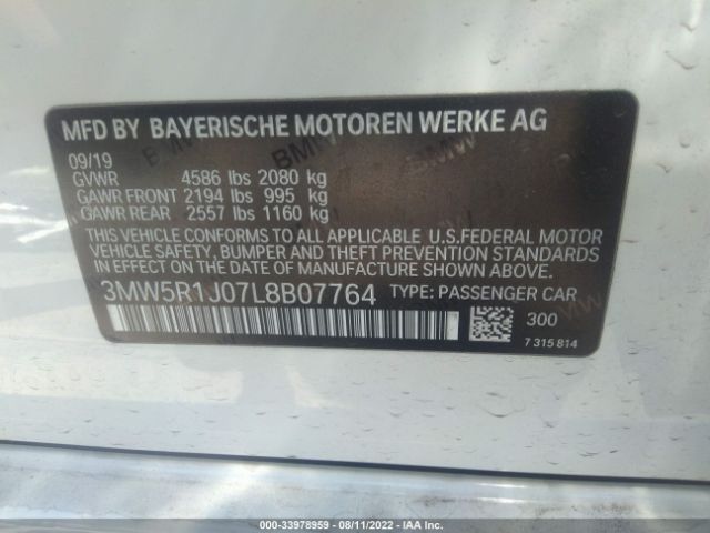 Photo 8 VIN: 3MW5R1J07L8B07764 - BMW 3 SERIES 