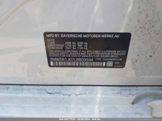 Photo 8 VIN: 3MW5R1J07L8B09594 - BMW 330I 