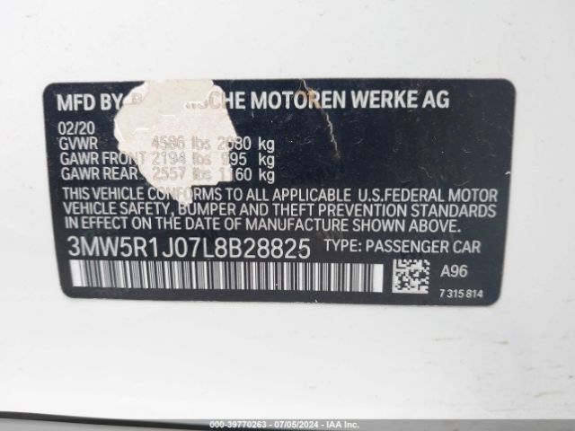 Photo 8 VIN: 3MW5R1J07L8B28825 - BMW 330I 