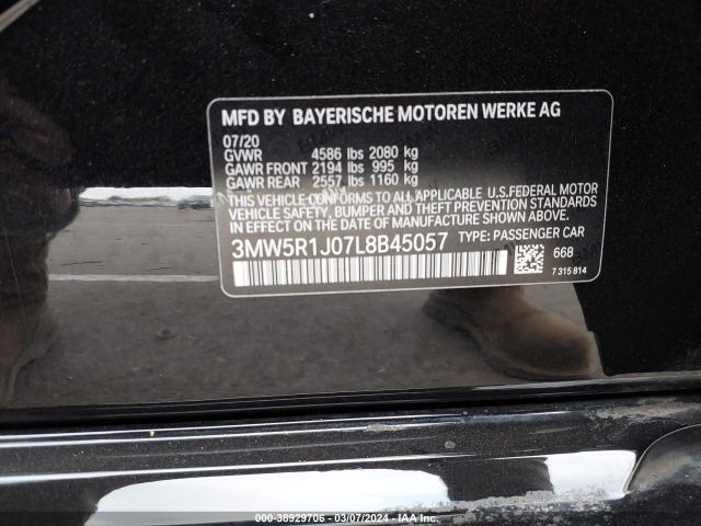 Photo 8 VIN: 3MW5R1J07L8B45057 - BMW 330I 