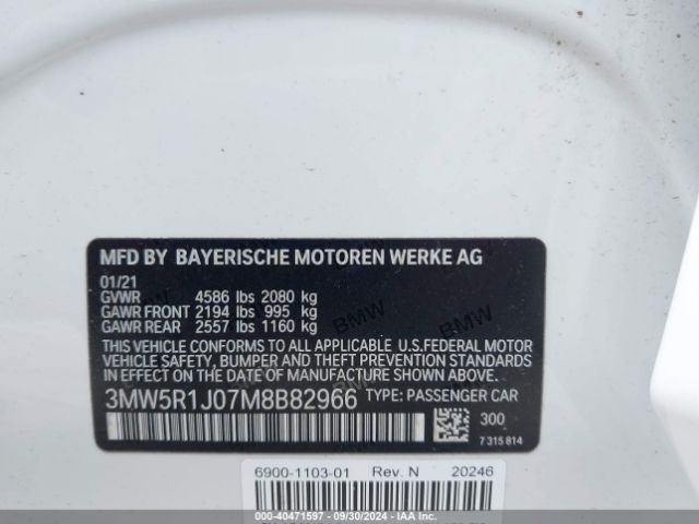 Photo 8 VIN: 3MW5R1J07M8B82966 - BMW 330I 