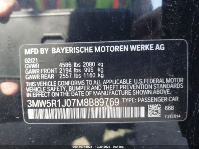 Photo 8 VIN: 3MW5R1J07M8B89769 - BMW 330I 