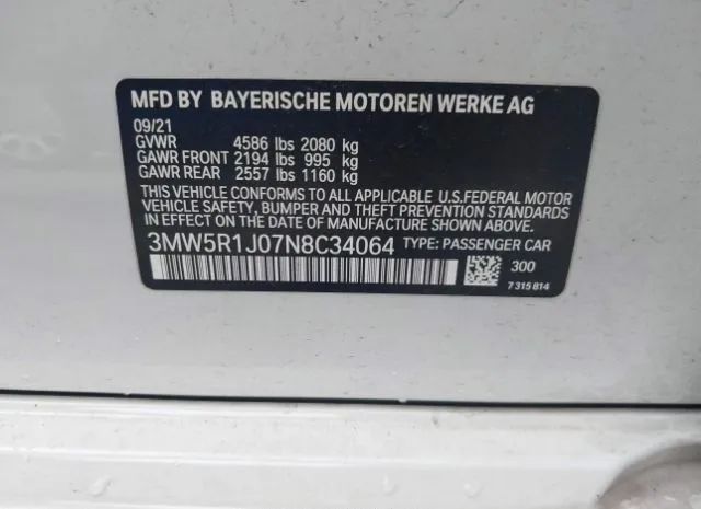 Photo 8 VIN: 3MW5R1J07N8C34064 - BMW 330I 