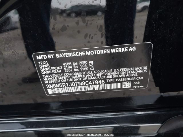 Photo 8 VIN: 3MW5R1J07N8C47946 - BMW 330I 