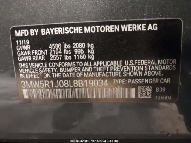 Photo 8 VIN: 3MW5R1J08L8B19034 - BMW 3 SERIES 