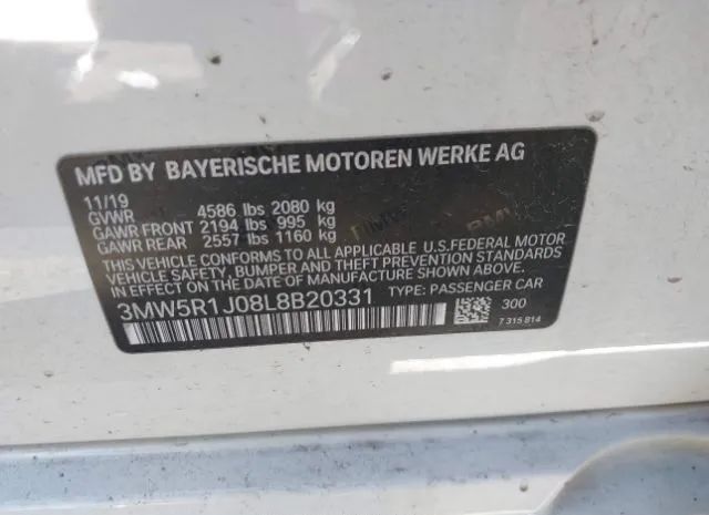 Photo 8 VIN: 3MW5R1J08L8B20331 - BMW 330I 