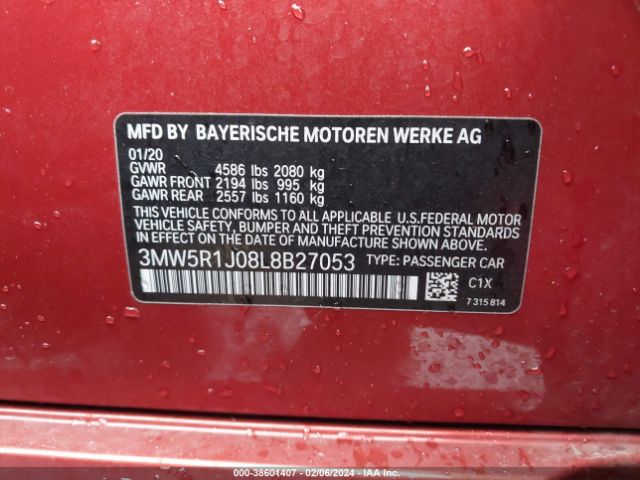 Photo 8 VIN: 3MW5R1J08L8B27053 - BMW 330I 