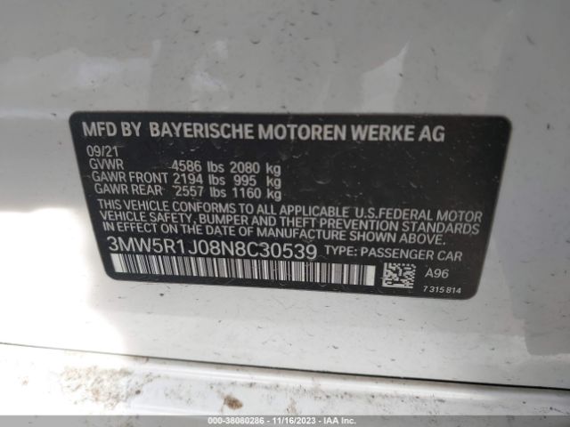 Photo 8 VIN: 3MW5R1J08N8C30539 - BMW 330I 