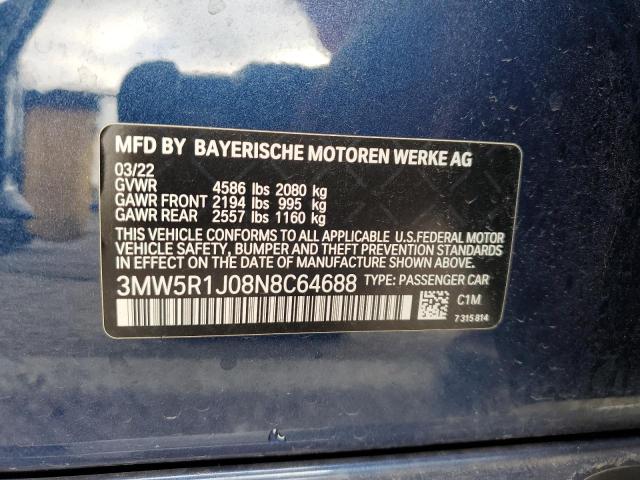 Photo 12 VIN: 3MW5R1J08N8C64688 - BMW 3 SERIES 