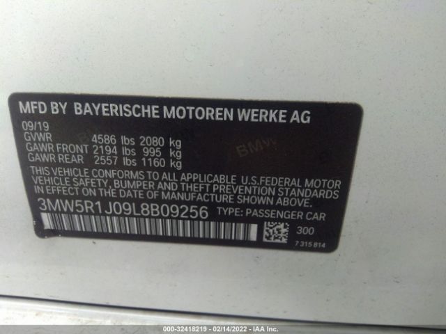 Photo 8 VIN: 3MW5R1J09L8B09256 - BMW 3 SERIES 