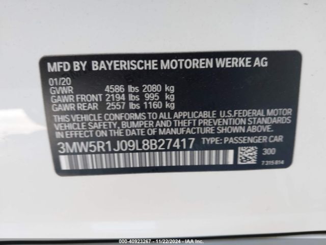 Photo 8 VIN: 3MW5R1J09L8B27417 - BMW 330I 