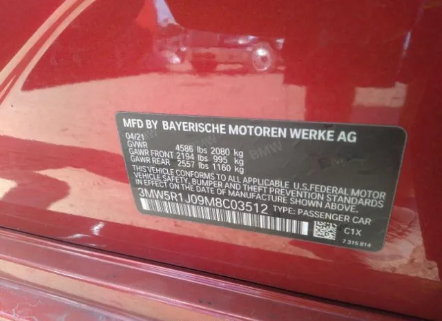 Photo 8 VIN: 3MW5R1J09M8C03512 - BMW 3 SERIES 