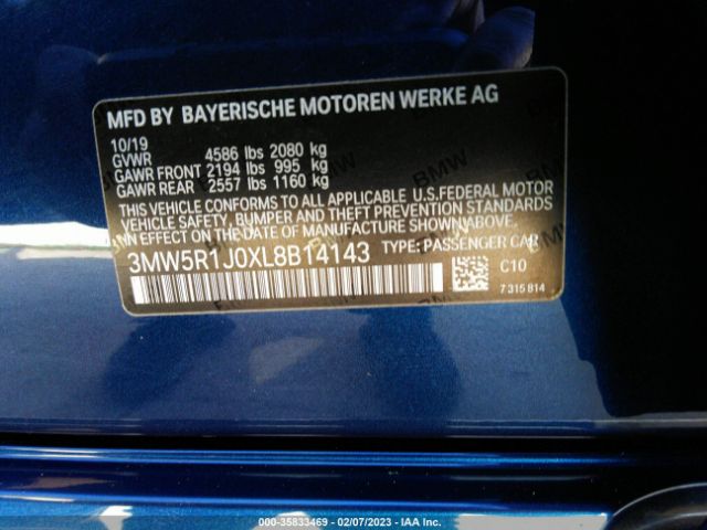 Photo 8 VIN: 3MW5R1J0XL8B14143 - BMW 3 SERIES 