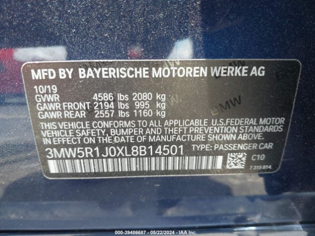 Photo 8 VIN: 3MW5R1J0XL8B14501 - BMW 330I 