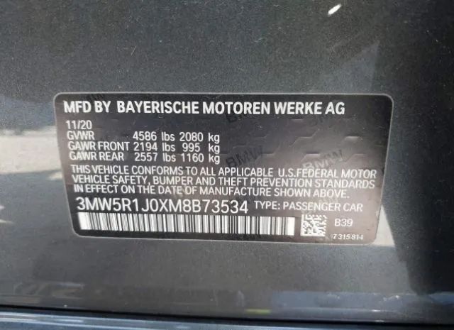 Photo 8 VIN: 3MW5R1J0XM8B73534 - BMW 3ER 