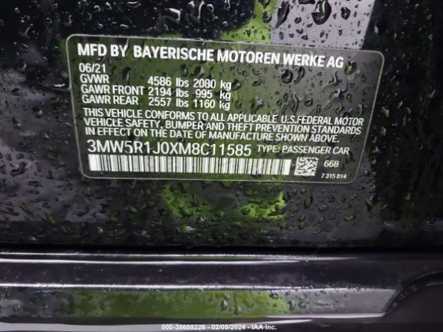 Photo 8 VIN: 3MW5R1J0XM8C11585 - BMW 330I 