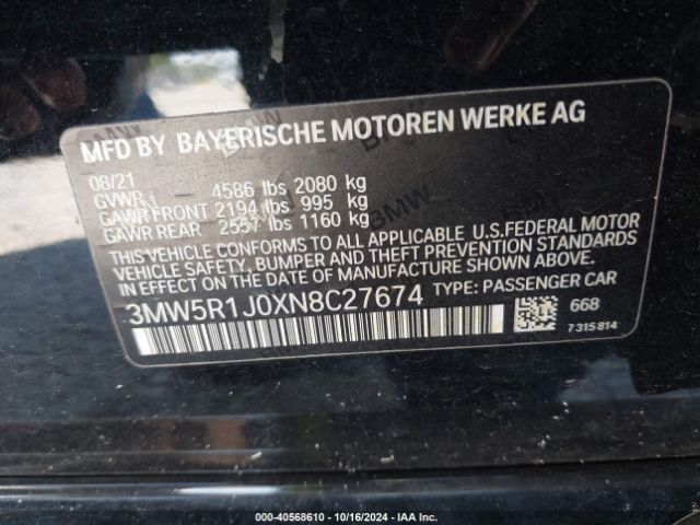 Photo 8 VIN: 3MW5R1J0XN8C27674 - BMW 330I 