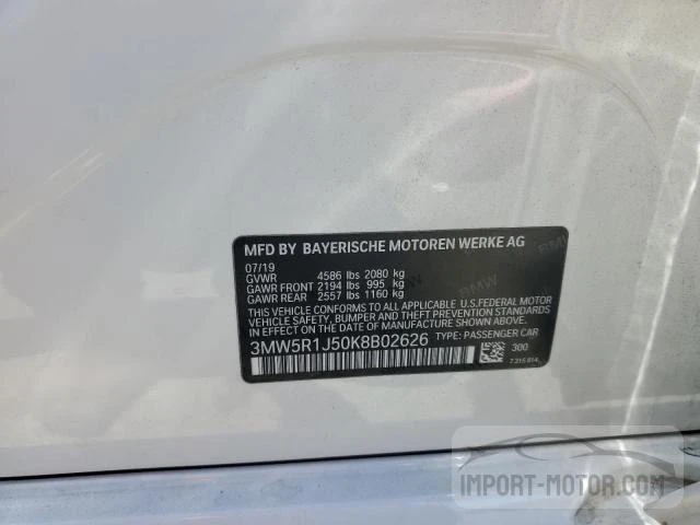 Photo 12 VIN: 3MW5R1J50K8B02626 - BMW 3ER 