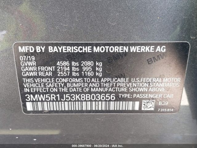 Photo 8 VIN: 3MW5R1J53K8B03656 - BMW 330I 