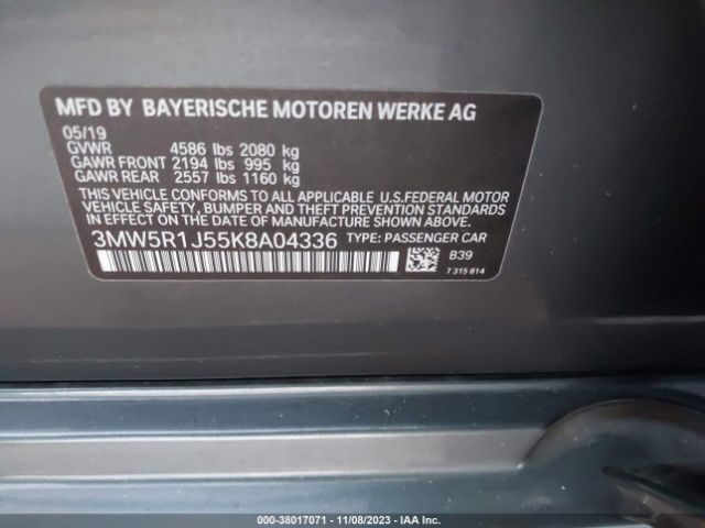 Photo 8 VIN: 3MW5R1J55K8A04336 - BMW 330I 