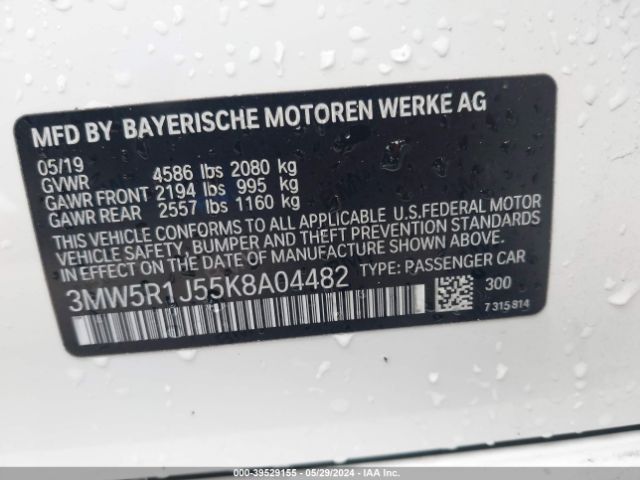 Photo 8 VIN: 3MW5R1J55K8A04482 - BMW 330I 