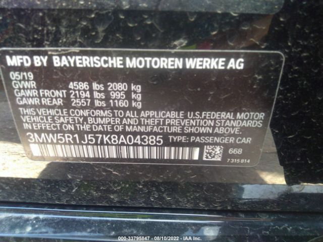 Photo 8 VIN: 3MW5R1J57K8A04385 - BMW 3 SERIES 