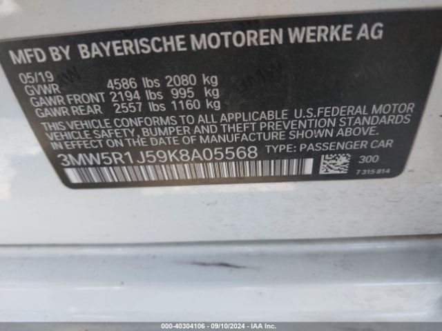 Photo 8 VIN: 3MW5R1J59K8A05568 - BMW 330I 